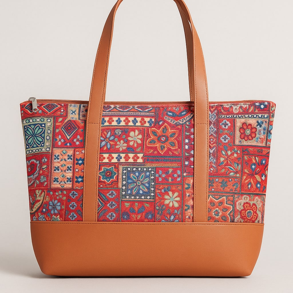 JAIPURI PRINT HAND BAG - MB5 (SIZE 25 CM X 18 CM)