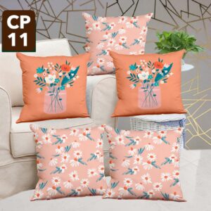 Digital flower Print Cushion Covers 16x16 – Set of 5