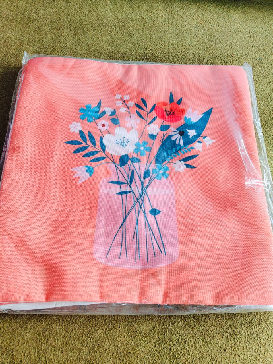 Digital flower Print Cushion Covers 16x16 – Set of 5