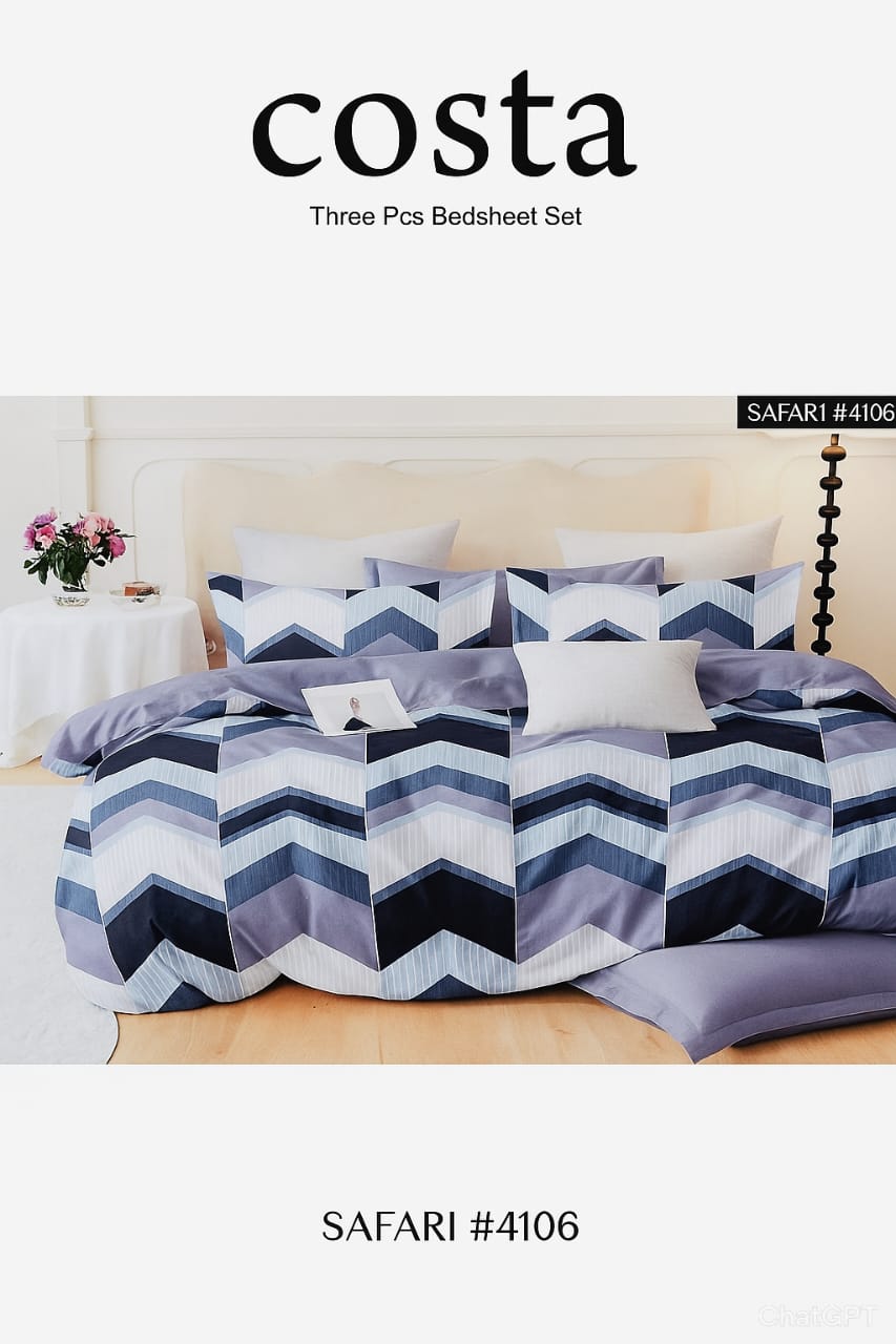 COTTON BEDSHEET BOOKFOLD - 1+2 SET (BB11)