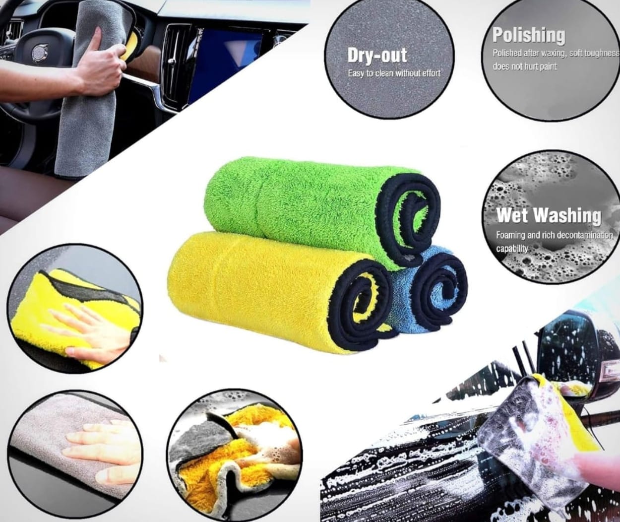 Multipurpose Microfiber Cloth – Set of 3 (500 GSM) - KE2